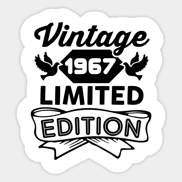 vintage 1967 limited edition birthday gift Sticker by Rian Whole